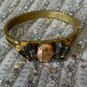 Beautiful Sandy Yyun Antique Gold Tone with 3 Stones Bracelet